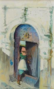 MANTEL Jean Gaston,Femme dans une ruelle,1960,Artcurial | Briest - Poulain - F. Tajan 2023-12-30