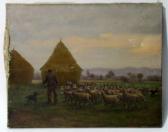 MANTELET Albert Goguet 1858-1958,Berger guidant son troupeau de moutons,Loizillon FR 2020-05-16