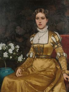 MANTON George Grenville,Portrait, three quarter length, of a seated lady w,1890,Bonhams 2004-07-06