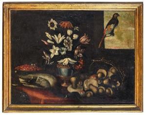 MANTOVANO Francesco 1636-1663,NATURA MORTA DI FIORI, FUNGHI, FRAGOLE DI BOSCO, P,Babuino 2022-10-18