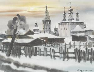 MANUJOV IGOR 1900-1900,Winterliche Ansicht von Susdal,Dobiaschofsky CH 2012-05-12