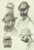 MANZI Michael 1851-1915,Five Studies of Toulouse-Lautrec,1890,Christie's GB 2003-02-13