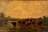 MARAIS Adolphe 1856-1940,Vaches en bord de rivière,Daguerre FR 2022-06-03