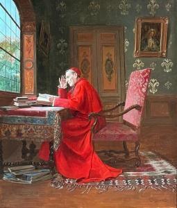 MARAIS MILTON Victor 1872-1948,Untitled (Cardinal In His Study),Lando Art Auction CA 2023-05-07