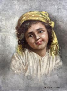 MARANTONIO Filippo 1863-1937,Portrait of a Traveller Girl with Yellow,Duggleby Stephenson (of York) 2022-04-01
