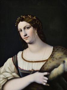 MARASTONI JACOPO 1804-1860,Portrét ženy svencom na hlave,1835,Soga SK 2018-05-22