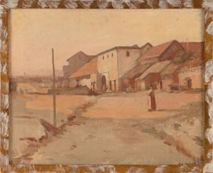 MARATTA Hardesty Gilmore 1864-1924,Village scene.,Eldred's US 2024-01-05