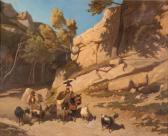 MARBEAU Philippe 1807-1861,Sentier avec berger et son troupeau de chèvres,Damien Leclere 2018-05-26