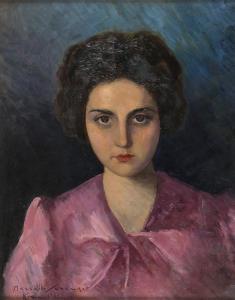 MARCELLO SCARANO 1901-1962,Ritratto di donna con camicia rosa,Babuino IT 2020-06-17