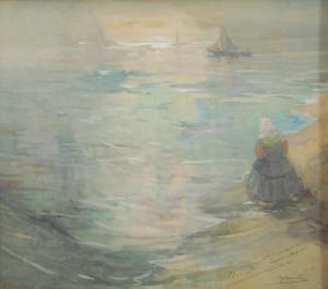 MARCETTE Alexandre 1853-1929,Femme au bord de mer,Brussels Art Auction BE 2021-10-26