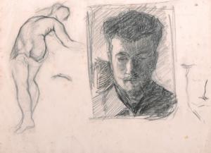 MARCHAND Jean 1894-1988,Self Portrait of the Artist, with a reclining fi,John Nicholson 2014-07-09