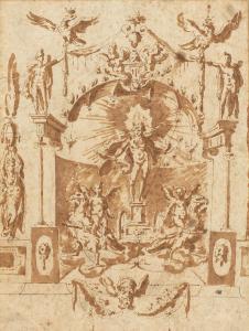 MARCHETTI DA FAENZA Marco,Design for a wall decoration showing Jupiter on a ,Bonhams 2024-04-10