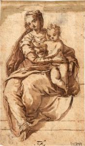MARCHETTI DA FAENZA Marco 1520-1588,Madonna mit Kind, sitzend,Galerie Bassenge DE 2022-06-03