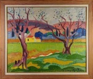 MARCHOU Georges 1898-1984,Paysage de Provence,1950,Yann Le Mouel FR 2023-02-14