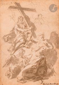 MARCOLA Giovan Battista 1711-1780,Le Christ apparaissant à une religieuse,Ader FR 2024-03-22