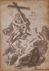 MARCOLA Giovan Battista 1711-1780,Le Christ portant la Croix apparaît à sai,Pierre Bergé & Associés 2022-05-20