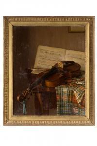 MARCOLESCO George 1870,Nature morte au violon,Aguttes FR 2024-04-25