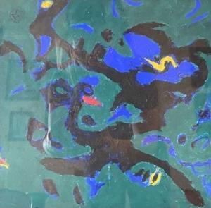 MARCON Charles 1920-2019,Abstraction verte, noire et bleu,1999,Art Valorem FR 2023-06-07