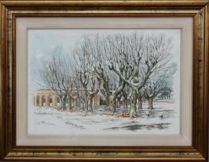 MARCONI Otello 1907-1991,L'esedra di palazzo Te con la neve,1907,Estense Casa d'Aste IT 2017-03-24
