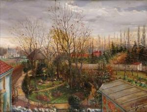 MARCOU G 1800-1900,Vue d'un potager,1904,Aguttes FR 2010-05-05