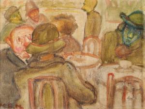 MARCUS Kaete Ephraim 1892-1970,Figures in a cafe,Tiroche IL 2022-10-30
