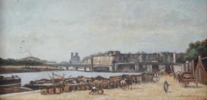 MARECHAL 1800-1900,Le débarquement des tonneaux sur un quai parisien,Kahn & Associes FR 2023-07-01