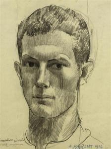 MARENT Franz 1895-1918,Portrait of a young man,1916,Galerie Koller CH 2014-03-26