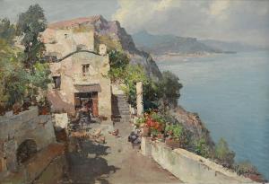 MARESCA Mario 1877-1959,Terrazza a Positano,Meeting Art IT 2023-11-29