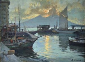 MARESCA Mario 1877-1959,Tramonto nel golfo,Vincent Casa d'Aste IT 2022-12-14