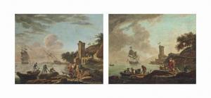 MARESCAILLE DE CAFFORT Flore 1778-1846,A harbour with fishermen unloading their cat,1798,Christie's 2014-10-30