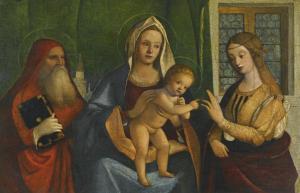 MARESCALCO GIOVANNI,THE MADONNA AND CHILD WITH SAINTS JEROME AND CATHE,Sotheby's 2013-04-10