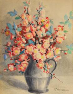 MARESCAUX Kathleen 1868-1944,Still life, a jug of blossom,1956,Mallams GB 2018-02-28