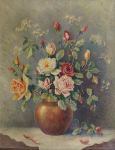 Maresch Anna 1891-1976,Still life with vase of flowers,Rosebery's GB 2017-07-22