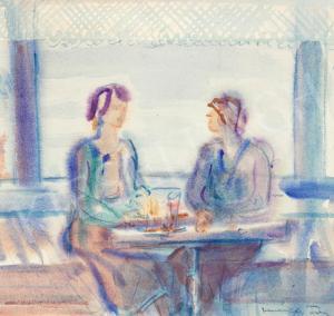 MARFFY Odon 1878-1959,Csinszka and her Friend in the Café,1928,Kieselbach HU 2023-12-17