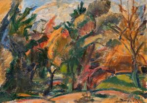 MARFFY Odon 1878-1959,Detail of a park (Landscape with trees),1920,Nagyhazi galeria HU 2023-12-12