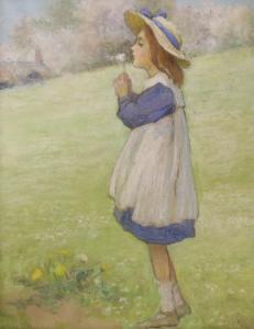 MARGETSON Helen Howard Hatton 1860-1955,Girl blowing a dandelion,1923,Gorringes GB 2023-02-20