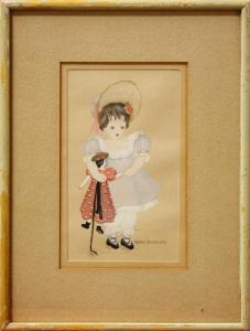 margo Alexander 1894-1965,Little Girl With a Doll,Clars Auction Gallery US 2010-09-11