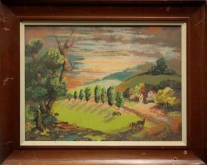 margo Alexander 1894-1965,View of a Farm,Clars Auction Gallery US 2009-08-08