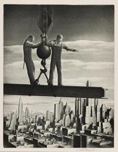 MARGOLIES Samuel L 1897-1974,Builders of Babylon,1949,Swann Galleries US 2023-11-02