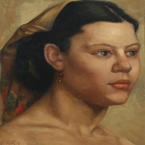 MARGRETHE WITTUSEN Laura 1828-1916,Portrait of a young lady,1879,Bruun Rasmussen DK 2016-02-15