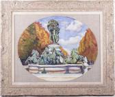 MARGULIES Joseph 1896-1984,An oval work depicting a park fountain,1927,Locati US 2012-05-14