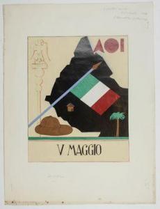 MARIA DORMAL Carlo 1909-1938,Bozzetto di copertina futurista col tricolore.,1936,Gonnelli 2014-10-15