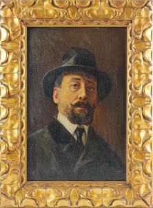MARIA MARQUES GARCIA Josep 1862-1936,Retrato de caballero con sombrero,1909,Bonanova ES 2023-07-06