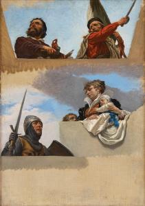 MARIANI Cesare 1826-1901,Studio per le figure di Michelangelo, Garibaldi, ,1878,Bertolami Fine Arts 2021-02-26