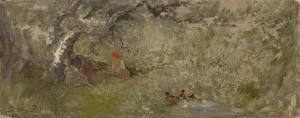 MARIANI Pompeo 1857-1927,Posa delle anitre Zelata,1898,Finarte IT 2024-04-17