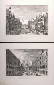MARIESCHI Michele,Vues de Venise : La Cour du Palais Ducal & La rue ,1741,Yann Le Mouel 2024-03-31