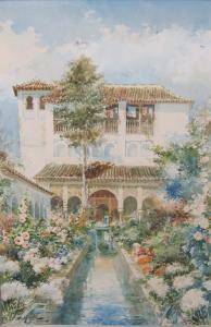 MARIN HIGUERO Enrique 1876-1942,Garden at the Alhambra,Brightwells GB 2019-07-24