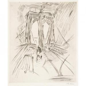 MARIN John 1870-1953,Brooklyn Bridge No. 6 (Swaying),1913,Rago Arts and Auction Center US 2018-11-10