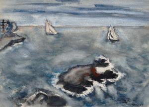 MARIN John 1870-1953,Two Little Boats and Grey Sea, Cape Split, Maine,1937,Christie's GB 2024-04-18