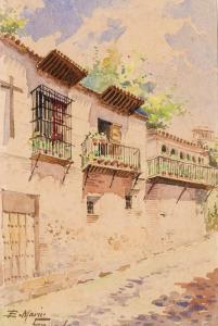 MARIN SEVILLA Enrique 1870-1940,Calle de Granada,Duran Subastas ES 2023-12-27